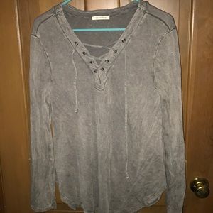 Lace up long sleeve